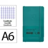 CUADERNO CON GOMILLA ANTARTIK NOTES TAPA BLANDA A6 CUADRICULA VERDE AGUAMARINA 100 HOJAS 80 GR FSC