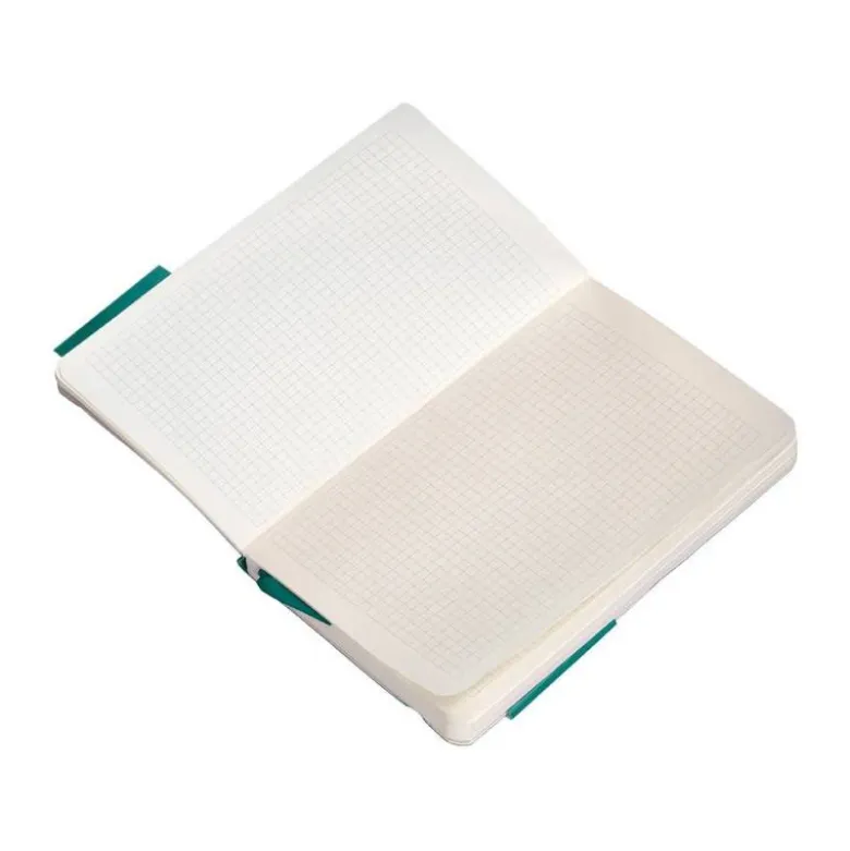 CUADERNO CON GOMILLA ANTARTIK NOTES TAPA BLANDA A6 CUADRICULA VERDE AGUAMARINA 100 HOJAS 80 GR FSC