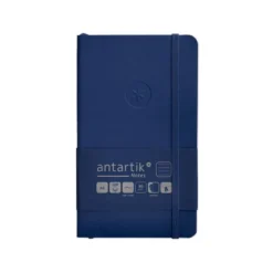 CUADERNO CON GOMILLA ANTARTIK NOTES TAPA BLANDA A6 RAYAS AZUL MARINO 100 HOJAS 80 GR FSC