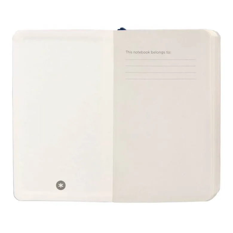 CUADERNO CON GOMILLA ANTARTIK NOTES TAPA BLANDA A6 RAYAS AZUL MARINO 100 HOJAS 80 GR FSC