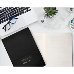 CUADERNO CON GOMILLA ANTARTIK NOTES TAPA DURA A4 HOJAS CUADRICULA NEGRO 100 HOJAS 80 GR FSC