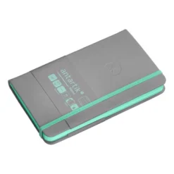 CUADERNO CON GOMILLA ANTARTIK NOTES TAPA DURA DIN A6 HOJAS RAYAS GRIS Y TURQUESA 100 HOJAS 80 GR FSC