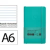 CUADERNO CON GOMILLA ANTARTIK NOTES TAPA BLANDA A6 RAYAS TURQUESA 100 HOJAS 80 GR FSC