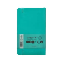 CUADERNO CON GOMILLA ANTARTIK NOTES TAPA BLANDA A6 RAYAS TURQUESA 100 HOJAS 80 GR FSC