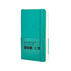 CUADERNO CON GOMILLA ANTARTIK NOTES TAPA BLANDA A6 RAYAS TURQUESA 100 HOJAS 80 GR FSC