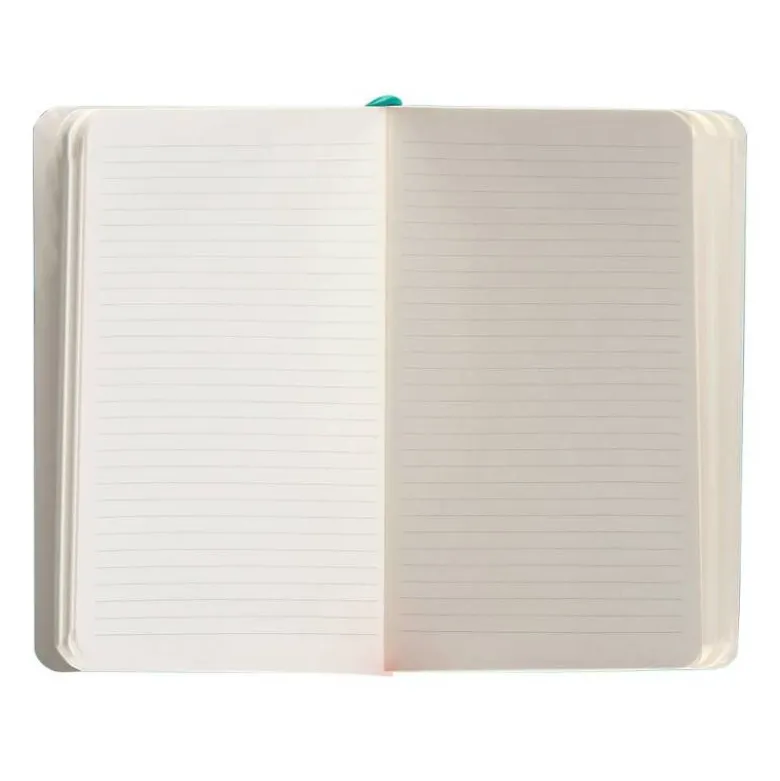 CUADERNO CON GOMILLA ANTARTIK NOTES TAPA BLANDA A6 RAYAS TURQUESA 100 HOJAS 80 GR FSC