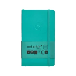 CUADERNO CON GOMILLA ANTARTIK NOTES TAPA BLANDA A6 RAYAS TURQUESA 100 HOJAS 80 GR FSC