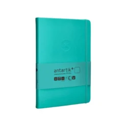 CUADERNO CON GOMILLA ANTARTIK NOTES TAPA DURA A5 HOJAS LISAS TURQUESA 100 HOJAS 80 GR FSC