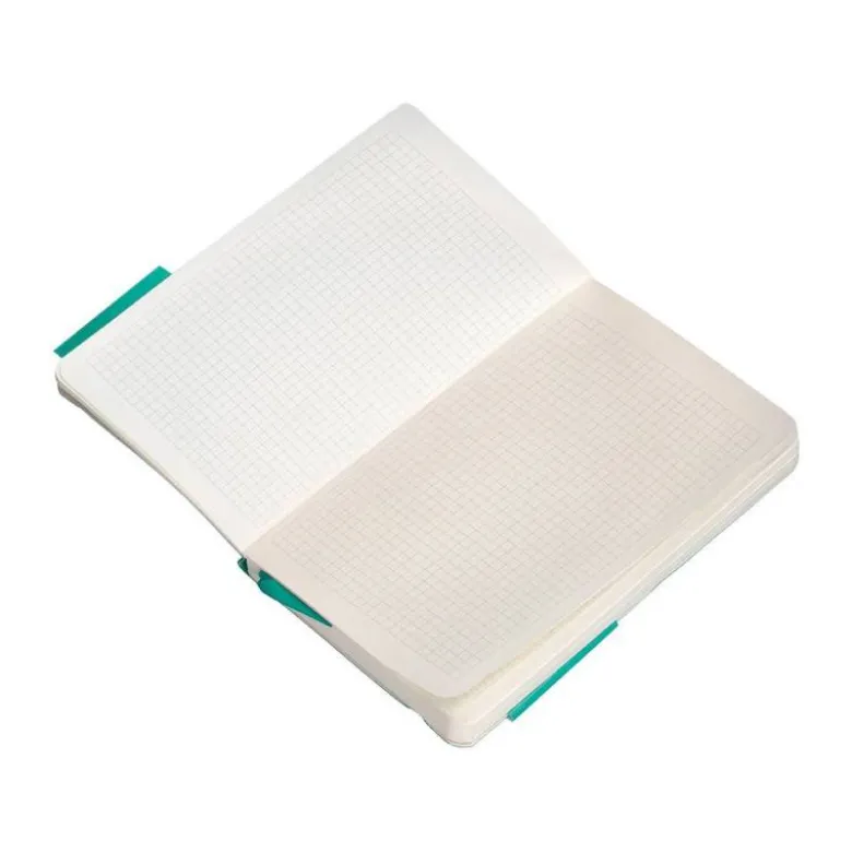 CUADERNO CON GOMILLA ANTARTIK NOTES TAPA BLANDA A6 CUADRICULA TURQUESA 100 HOJAS 80 GR FSC