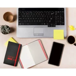 CUADERNO CON GOMILLA ANTARTIK NOTES TAPA DURA A6 HOJAS RAYAS NEGRO Y ROJO 100 HOJAS 80 GR FSC