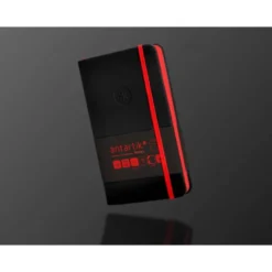 CUADERNO CON GOMILLA ANTARTIK NOTES TAPA DURA A6 HOJAS RAYAS NEGRO Y ROJO 100 HOJAS 80 GR FSC