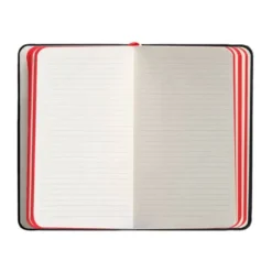 CUADERNO CON GOMILLA ANTARTIK NOTES TAPA DURA A6 HOJAS RAYAS NEGRO Y ROJO 100 HOJAS 80 GR FSC