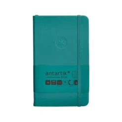 CUADERNO CON GOMILLA ANTARTIK NOTES TAPA DURA A6 HOJAS CUADRICULA VERDE AGUAMARINA 100 HOJAS 80 GR