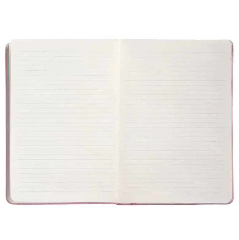 CUADERNO CON GOMILLA ANTARTIK NOTES TAPA DURA A5 HOJAS RAYAS ROSA PASTEL 100 HOJAS 80 GR FSC
