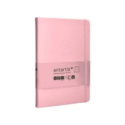 CUADERNO CON GOMILLA ANTARTIK NOTES TAPA DURA A5 HOJAS RAYAS ROSA PASTEL 100 HOJAS 80 GR FSC