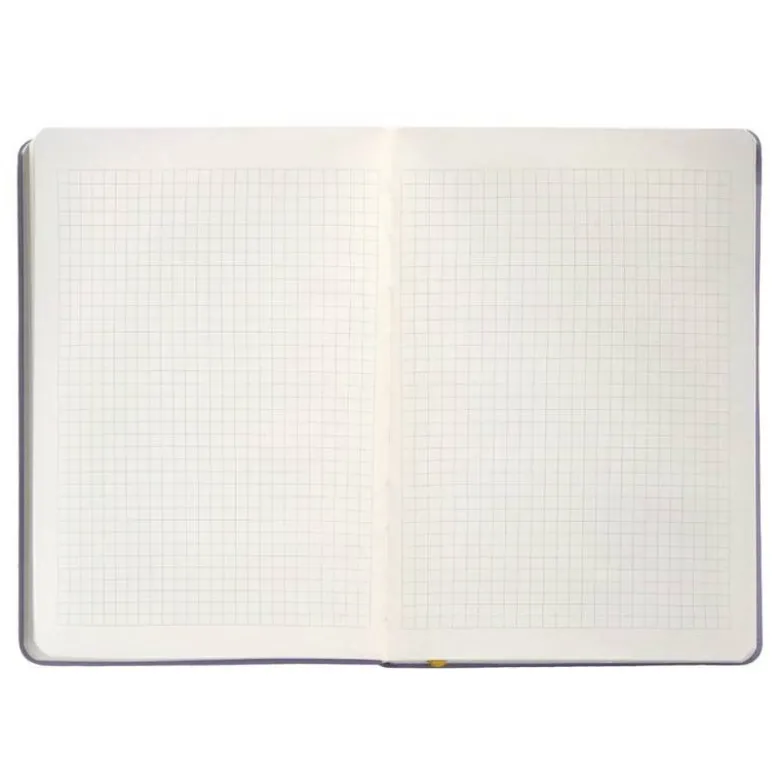 CUADERNO CON GOMILLA ANTARTIK NOTES TAPA DURA A5 HOJAS CUADRICULA MORADO Y AMARILLO 100 HOJAS 80 GR FSC