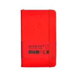 CUADERNO CON GOMILLA ANTARTIK NOTES TAPA DURA A6 HOJAS CUADRICULA ROJO 100 HOJAS 80 GR FSC