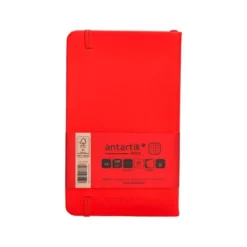 CUADERNO CON GOMILLA ANTARTIK NOTES TAPA DURA A6 HOJAS CUADRICULA ROJO 100 HOJAS 80 GR FSC