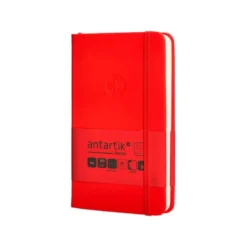 CUADERNO CON GOMILLA ANTARTIK NOTES TAPA DURA A6 HOJAS CUADRICULA ROJO 100 HOJAS 80 GR FSC