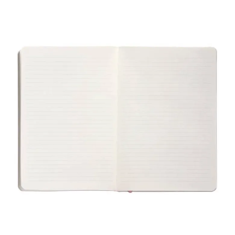 CUADERNO CON GOMILLA ANTARTIK NOTES TAPA BLANDA A5 HOJAS RAYAS ROSA PASTEL 80 HOJAS 80 GR FSC
