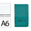 CUADERNO CON GOMILLA ANTARTIK NOTES TAPA DURA A6 HOJAS RAYAS VERDE AGUAMARINA 100 HOJAS 80 GR FSC
