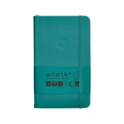 CUADERNO CON GOMILLA ANTARTIK NOTES TAPA DURA A6 HOJAS RAYAS VERDE AGUAMARINA 100 HOJAS 80 GR FSC