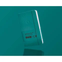 CUADERNO CON GOMILLA ANTARTIK NOTES TAPA DURA A6 HOJAS RAYAS VERDE AGUAMARINA 100 HOJAS 80 GR FSC