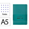 CUADERNO CON GOMILLA ANTARTIK NOTES TAPA DURA A5 HOJAS PUNTOS VERDE AGUAMARINA 100 HOJAS 80 GR FSC