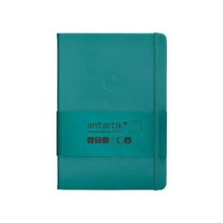 CUADERNO CON GOMILLA ANTARTIK NOTES TAPA DURA A5 HOJAS PUNTOS VERDE AGUAMARINA 100 HOJAS 80 GR FSC