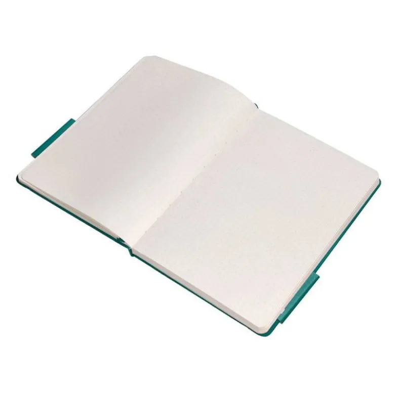 CUADERNO CON GOMILLA ANTARTIK NOTES TAPA DURA A5 HOJAS PUNTOS VERDE AGUAMARINA 100 HOJAS 80 GR FSC
