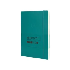 CUADERNO CON GOMILLA ANTARTIK NOTES TAPA BLANDA A5 HOJAS LISAS VERDE AGUAMARINA 80 HOJAS 80 GR FSC