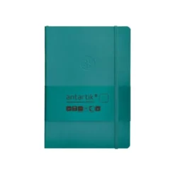 CUADERNO CON GOMILLA ANTARTIK NOTES TAPA BLANDA A5 HOJAS LISAS VERDE AGUAMARINA 80 HOJAS 80 GR FSC