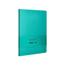 CUADERNO CON GOMILLA ANTARTIK NOTES TAPA DURA A4 HOJAS LISAS TURQUESA 100 HOJAS 80 GR FSC