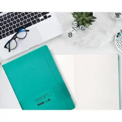 CUADERNO CON GOMILLA ANTARTIK NOTES TAPA DURA A4 HOJAS LISAS TURQUESA 100 HOJAS 80 GR FSC