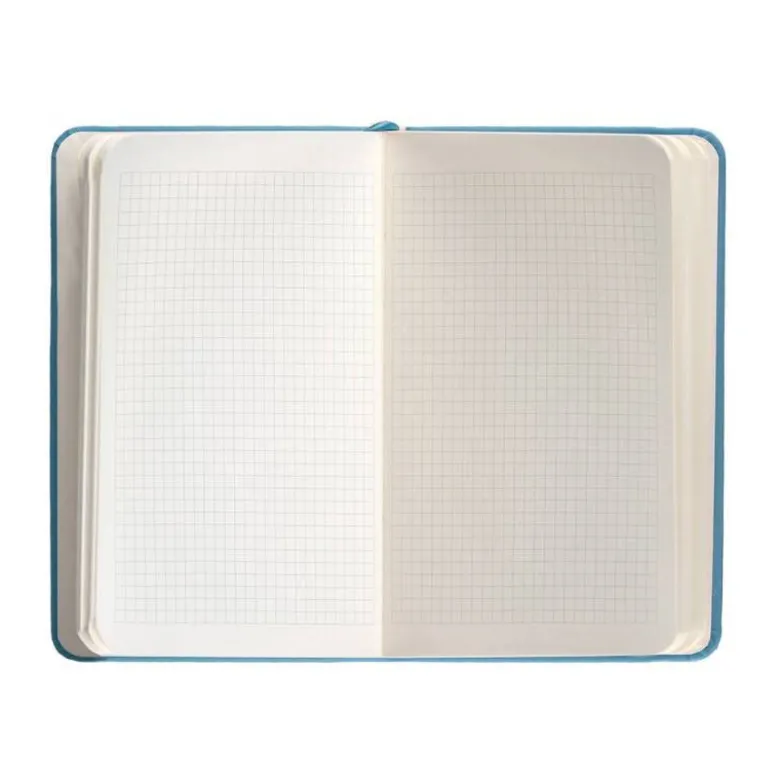 CUADERNO CON GOMILLA ANTARTIK NOTES TAPA DURA A6 HOJAS CUADRICULA AZUL CLARO 100 HOJAS 80 GR FSC