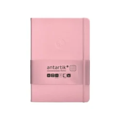 CUADERNO CON GOMILLA ANTARTIK NOTES TAPA DURA A5 HOJAS CUADRICULA ROSA PASTEL 100 HOJAS 80 GR FSC