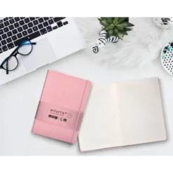 CUADERNO CON GOMILLA ANTARTIK NOTES TAPA DURA A5 HOJAS CUADRICULA ROSA PASTEL 100 HOJAS 80 GR FSC