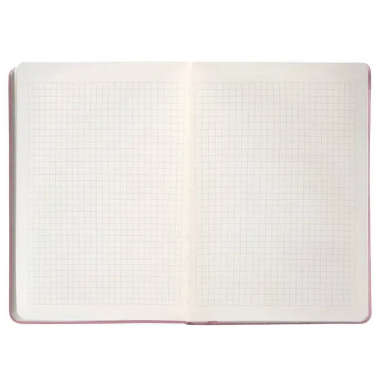 CUADERNO CON GOMILLA ANTARTIK NOTES TAPA DURA A5 HOJAS CUADRICULA ROSA PASTEL 100 HOJAS 80 GR FSC