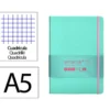 CUADERNO CON GOMILLA ANTARTIK NOTES TAPA DURA A5 HOJAS CUADRICULA ROSA Y TURQUESA 100 HOJAS 80 GR FSC