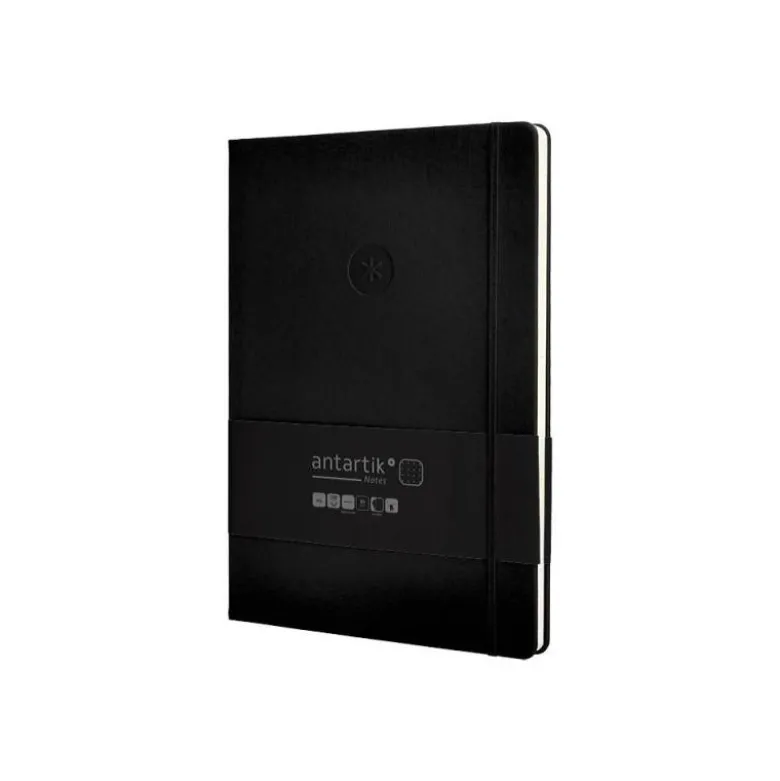 CUADERNO CON GOMILLA ANTARTIK NOTES TAPA DURA A4 HOJAS PUNTOS NEGRO 100 HOJAS 80 GR FSC