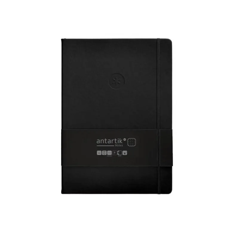 CUADERNO CON GOMILLA ANTARTIK NOTES TAPA DURA A4 HOJAS PUNTOS NEGRO 100 HOJAS 80 GR FSC