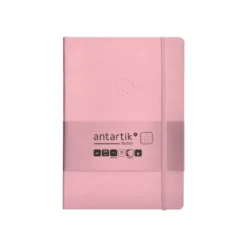 CUADERNO CON GOMILLA ANTARTIK NOTES TAPA BLANDA A5 HOJAS PUNTOS ROSA PASTEL 80 HOJAS 80 GR FSC