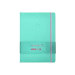 CUADERNO CON GOMILLA ANTARTIK NOTES TAPA DURA A4 HOJAS PUNTOS ROSA Y TURQUESA 100 HOJAS 80 GR FSC