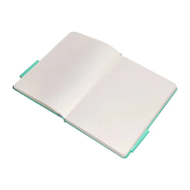 CUADERNO CON GOMILLA ANTARTIK NOTES TAPA DURA A4 HOJAS PUNTOS ROSA Y TURQUESA 100 HOJAS 80 GR FSC
