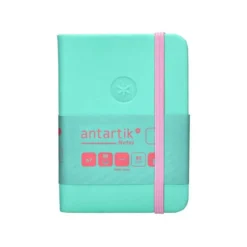 CUADERNO CON GOMILLA ANTARTIK NOTES TAPA DURA A7 HOJAS LISAS ROSA Y TURQUESA 80 HOJAS 80 GR FSC