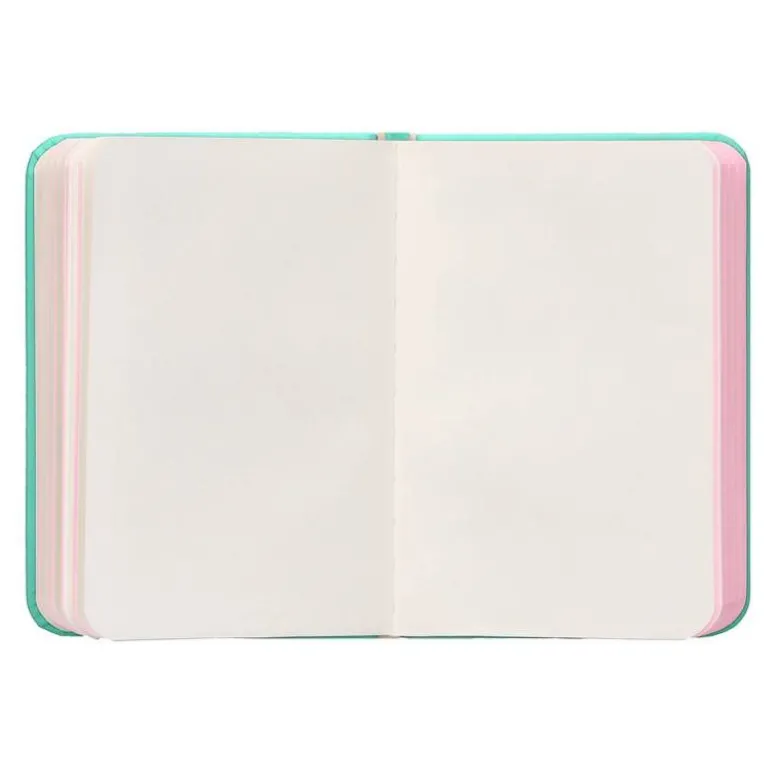 CUADERNO CON GOMILLA ANTARTIK NOTES TAPA DURA A7 HOJAS LISAS ROSA Y TURQUESA 80 HOJAS 80 GR FSC