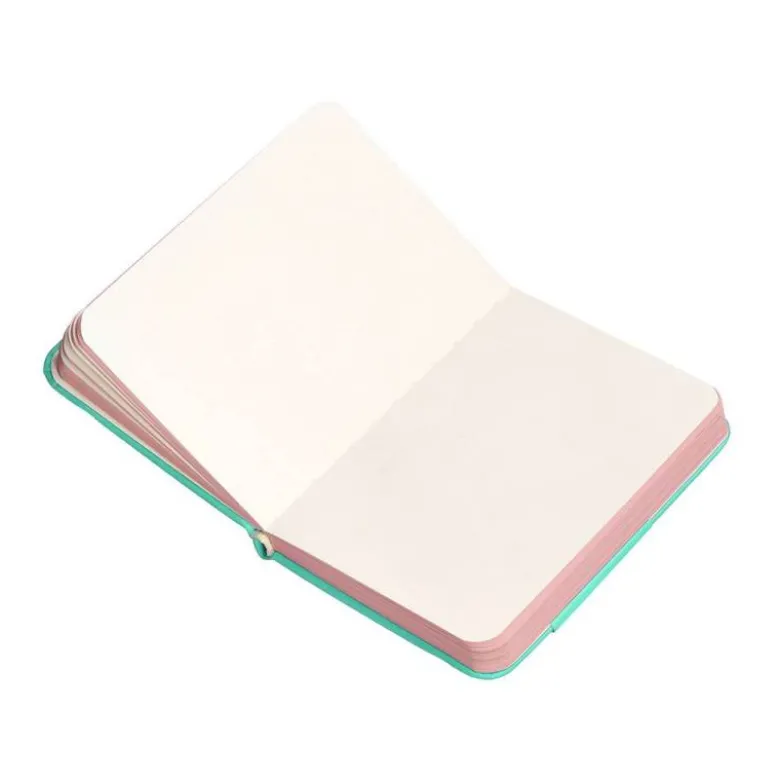 CUADERNO CON GOMILLA ANTARTIK NOTES TAPA DURA A7 HOJAS LISAS ROSA Y TURQUESA 80 HOJAS 80 GR FSC