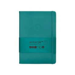 CUADERNO CON GOMILLA ANTARTIK NOTES TAPA DURA A5 HOJAS RAYAS VERDE AGUAMARINA 100 HOJAS 80 GR FSC