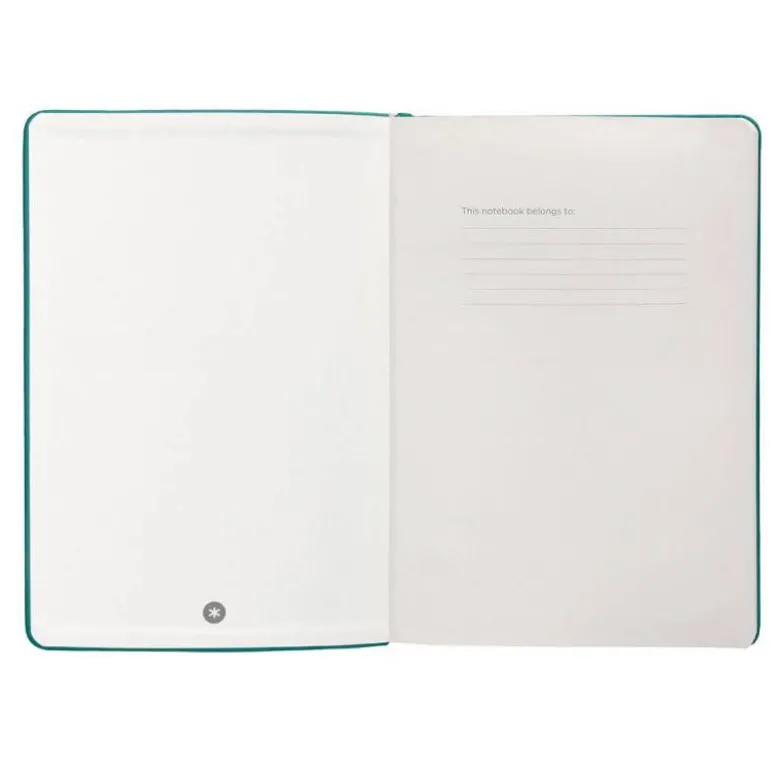 CUADERNO CON GOMILLA ANTARTIK NOTES TAPA DURA A5 HOJAS RAYAS VERDE AGUAMARINA 100 HOJAS 80 GR FSC