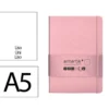 CUADERNO CON GOMILLA ANTARTIK NOTES TAPA DURA A5 HOJAS LISAS ROSA PASTEL 100 HOJAS 80 GR FSC